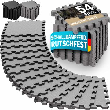 Vloerbescherming/puzzelmatten set van 54 grijs 264x175x1cm