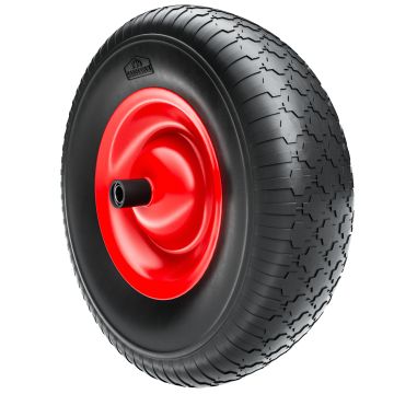 Kruiwagenwiel Zwart/Rood Rubber ø39cm max 200kg