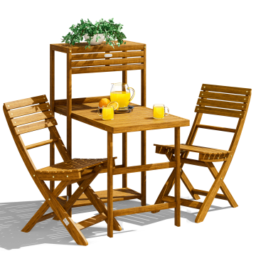Tuinset 3-delig acaciahout FSC®-gecertificeerd opvouwbaar