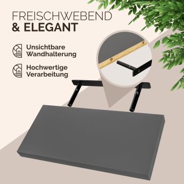 Wandplank Zwevend Mat Grijs MDF 50x23x3,8cm