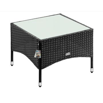 Polyrotan Bijzettafel Zwart 58x58x42cm