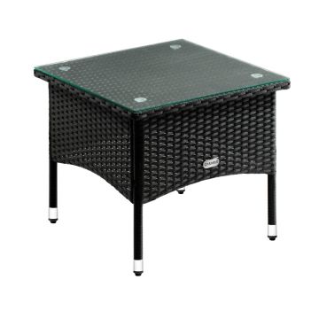Polyrotan Bijzettafel Zwart 50x50x45cm