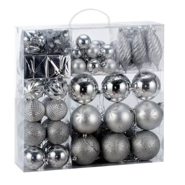Kerstboom decoraties - Set van 103 - zilverkleurig