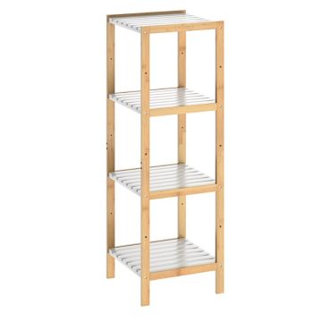 Sokkel Bamboe Wit 110x33x34cm