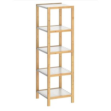 Sokkel Bamboe Wit 140x33x34cm