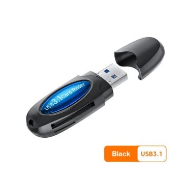 Elough- 3 In 1 - Usb3.1 - Kaartlezer Adapter - High Speed - Smart Memory Multi-Card Writer - Micro Sd Tf Kaartlezer Voor Pc Laptop Accessoires - Zwart