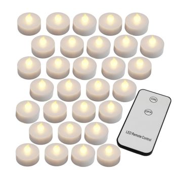 LED Theelichtjes 30 Stuks Warm wit met Afstandsbediening