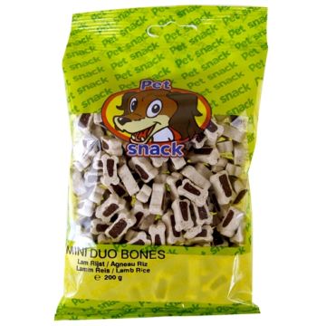 PETSNACK BOTJES DUO LAM/RIJST 200 GR