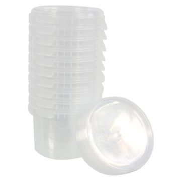 EMMER PP ROND ZONDER HENGSEL INCL GLASHELDERE DEKSEL 0,36 LTR 10 ST