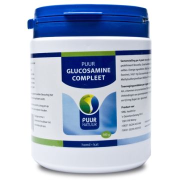 PUUR NATUUR GLUCOSAMINE EXTRA (COMPLEET) VOOR HOND EN KAT 500 GR