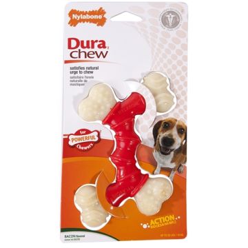 NYLABONE EXTREME CHEW VOOR HARDE BIJTERS BACONSMAAK TOT 16 KG 14X9,5X2 CM