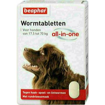 BEAPHAR WORMTABLET ALL-IN-ONE HOND 17,5-70 KG 2 TBL