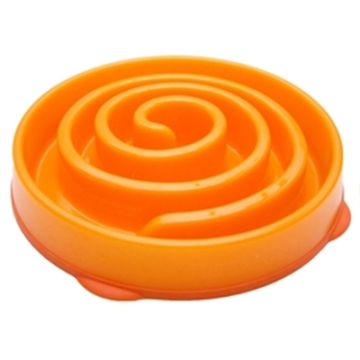 SLO-BOWL FEEDER MINI CORAL SPIRAAL ORANJE 22X22X5 CM