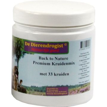DIERENDROGIST BACK TO NATURE PREMIUM KRUIDENMIX MET 33 KRUIDEN 450 GR