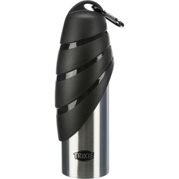 TRIXIE DRINKFLES RVS MET PLASTIC DRINKBAKJE ASSORTI 750 ML