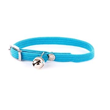 HALSBAND KAT ELASTISCH NYLON TURQUOISE 30X1 CM
