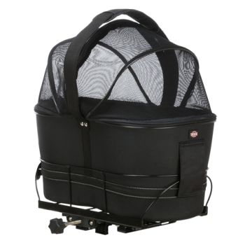 TRIXIE FIETSMAND ACHTEROP ZWART MET KUSSEN EN KAP 29X42X48 CM