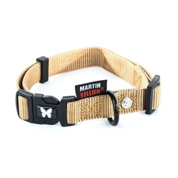 MARTIN SELLIER HALSBAND NYLON BEIGE VERSTELBAAR 25 MMX45-65 CM