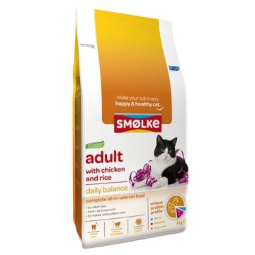 SMOLKE CAT ADULT KIP / RIJST 4 KG