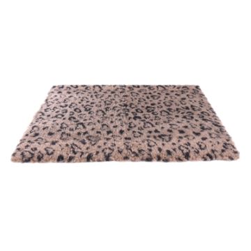 VETBED PRINT LUIPAARDPRINT BEIGE / ZWART GERECYCLED 100X75 CM