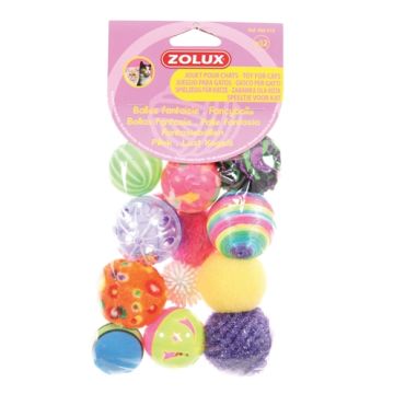 ZOLUX KATTENSPEELGOED FANCY GEKLEURDE BALLEN ASSORTI 12 ST