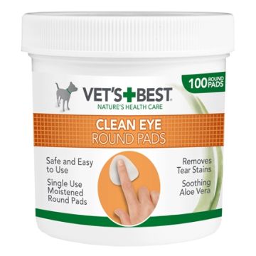 VETS BEST CLEAN EYE ROUND PADS 100 ST