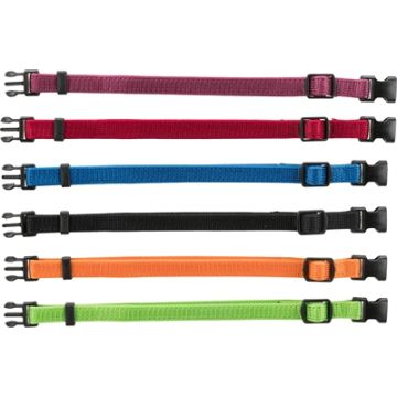 TRIXIE PUPPY HALSBAND SET ZWART/ROOD/BLAUW/APPEL/PAPAYA/ORCHIDEE 17-25 CM 6 ST