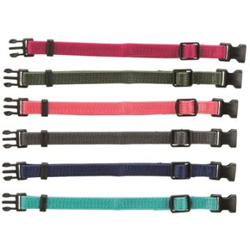 TRIXIE PUPPY HALSBANDSET FUCHSIA/GRAFIET/INDIGO/BOSGROEN/KORAAL 17-25 CM 6 ST