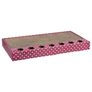 TRIXIE KRABPLANK KARTON MET BALLETJES ROZE 48X25 CM