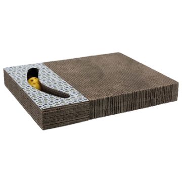 TRIXIE KRABPLANK KARTON MET BALLETJES WIT 38X30 CM