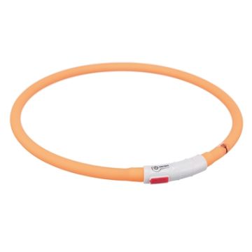 TRIXIE HALSBAND USB FLASH LIGHT LICHTGEVEND OPLAADBAAR ORANJE 70X1CM