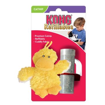 KONG KAT PLUCHE EEND GEEL CATNIP 9X5X5,5 CM