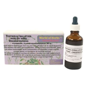 WORLD OF HERBS FYTOTHERAPIE TESTIKEL / BALLETJES INDALEN HOND 50 ML
