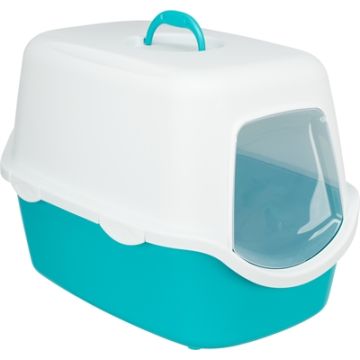 TRIXIE KATTENBAK VICO TURQUOISE / WIT 56X40X40 CM