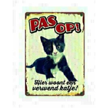 PLENTY GIFTS WAAKBORD BLIK VERWEND KATJE 15X21 CM