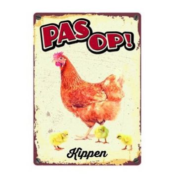 PLENTY GIFTS WAAKBORD BLIK KIPPEN 15X21 CM