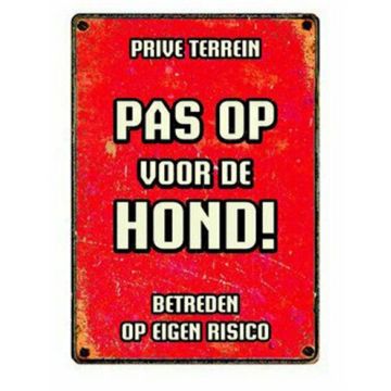 PLENTY GIFTS WAAKBORD BLIK PAS OP VOOR DE HOND 15X21 CM