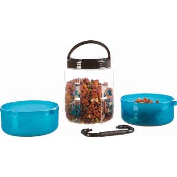 TRIXIE REISSET VOERBAK / DRINKBAK BLAUW 750 ML 2 ST