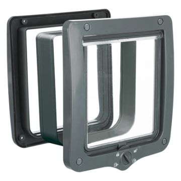 TRIXIE 4-WEG KATTENLUIK MET TUNNEL GRIJS 28X24 CM