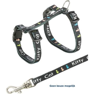 TRIXIE KITTENTUIG JUNIOR MET RIEM KITTY CAT ASSORTI 21-33X0,8 CM / 120 CM