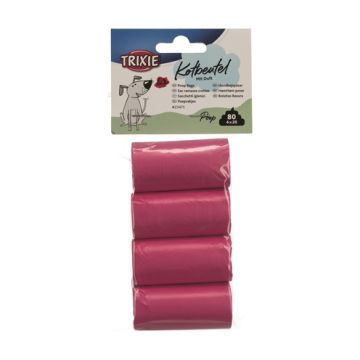 TRIXIE HONDENPOEPZAKJES ROZENGEUR ROZE 4X20 ST