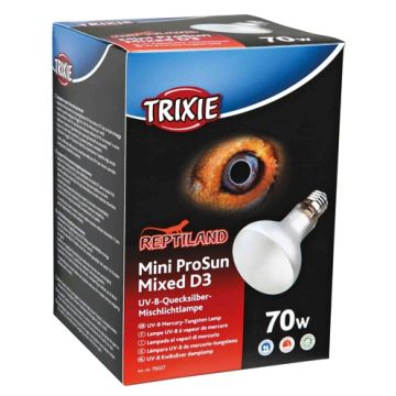 TRIXIE REPTILAND MINI PROSUN MIXED D3 UV-B LAMP ZELFSTARTEND 70 WATT 8X8X10,8 CM
