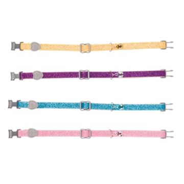 TRIXIE HALSBAND KAT GLITTER MET KUNSTSTOF SLUITING ASSORTI 