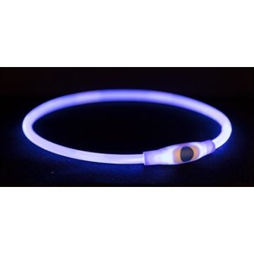 TRIXIE HALSBAND USB FLASH LIGHT LICHTGEVEND OPLAADBAAR BLAUW 40X0,8 CM