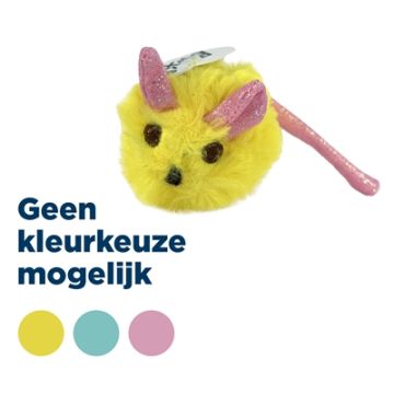 FOFOS PLUCHE MUIS MET GLITTERSTAART 14,5X6X6 CM