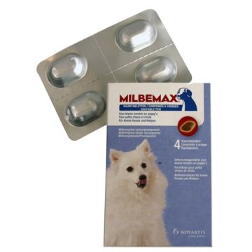 MILBEMAX KAUWTABLET ONTWORMING KLEINE HOND/PUPPY 4 TABLETTEN
