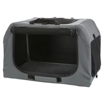 TRIXIE SOFT KENNEL EASY REISBENCH GRIJS 71X51X49 CM