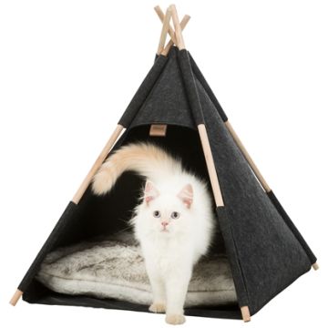 TRIXIE KATTENMAND TIPI VILT ANTRACIET 55X55X65 CM