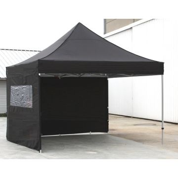 Partytent Easy Up 2,5 x 2,5 meter ALU frame met zijwanden in Zwart