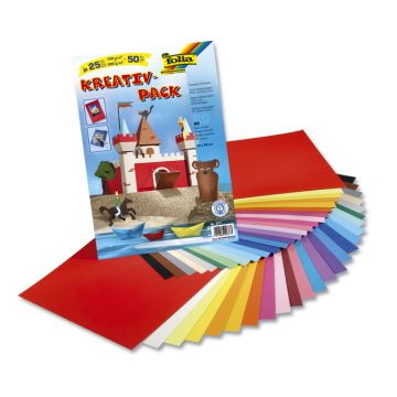 Folia FO-677 Knutselpapier Kreapakket A 50 Vel 25 Verschillende Kleuren